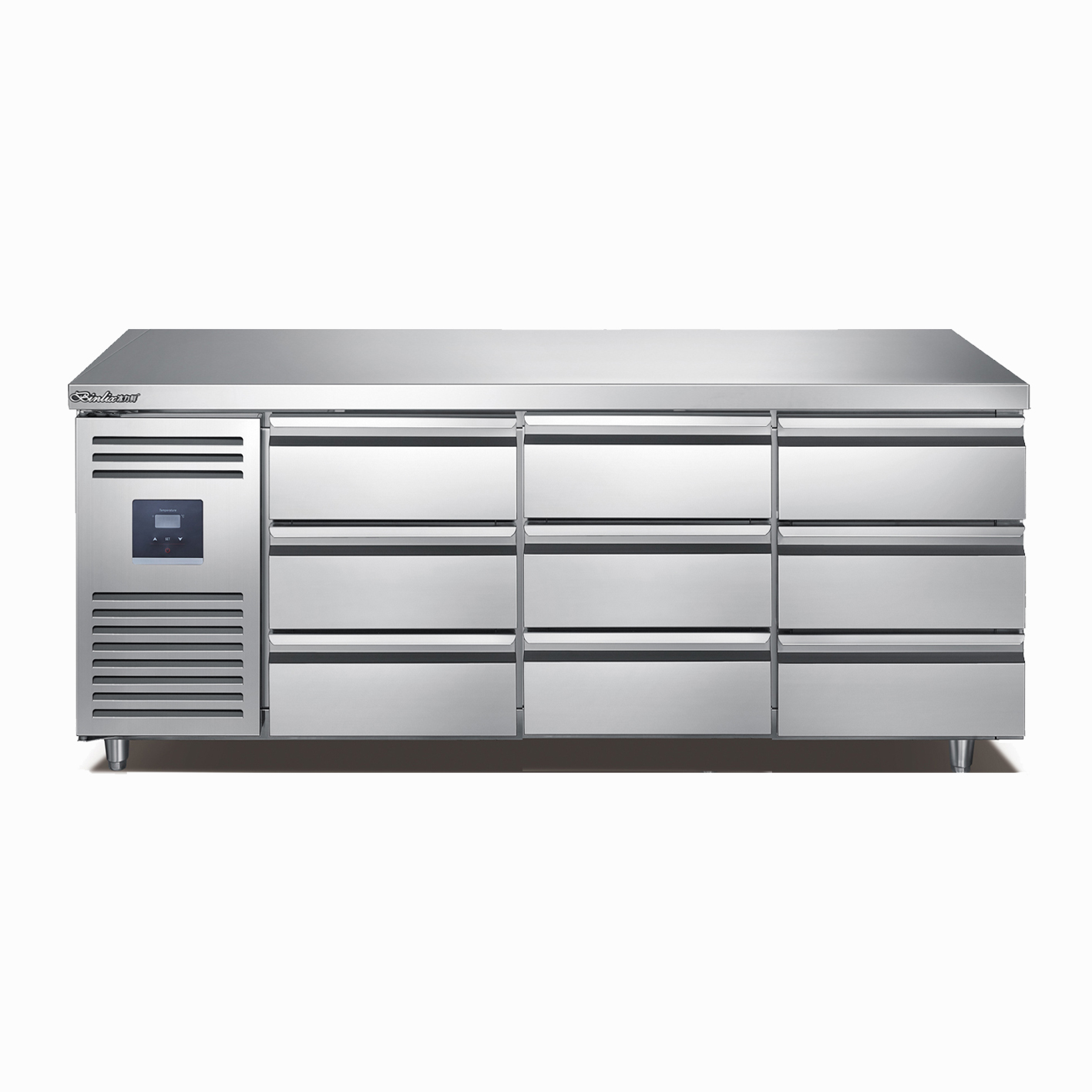 Refrigerated Display Case - Регулируемый холодильник-стол из нержавеющей стали с