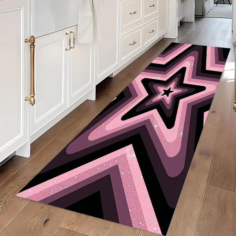 Commercial Kitchen Designer - Коврик для прихожей/прачечной, нескользящий, моющийся, розово-фиолетовый,