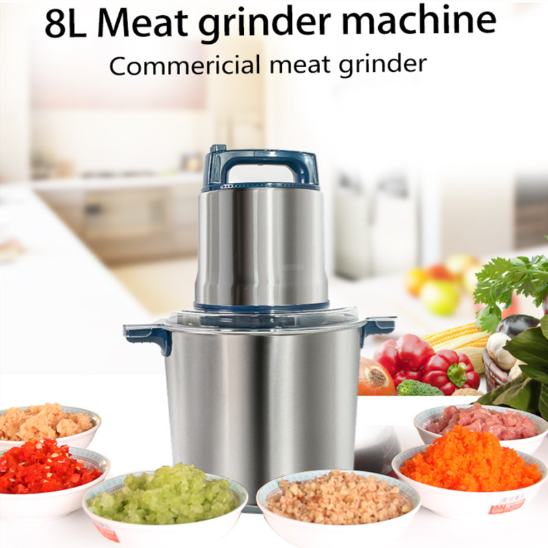 Commercial Kitchen Grinder - Электрическая мясорубка из нержавеющей стали, 8