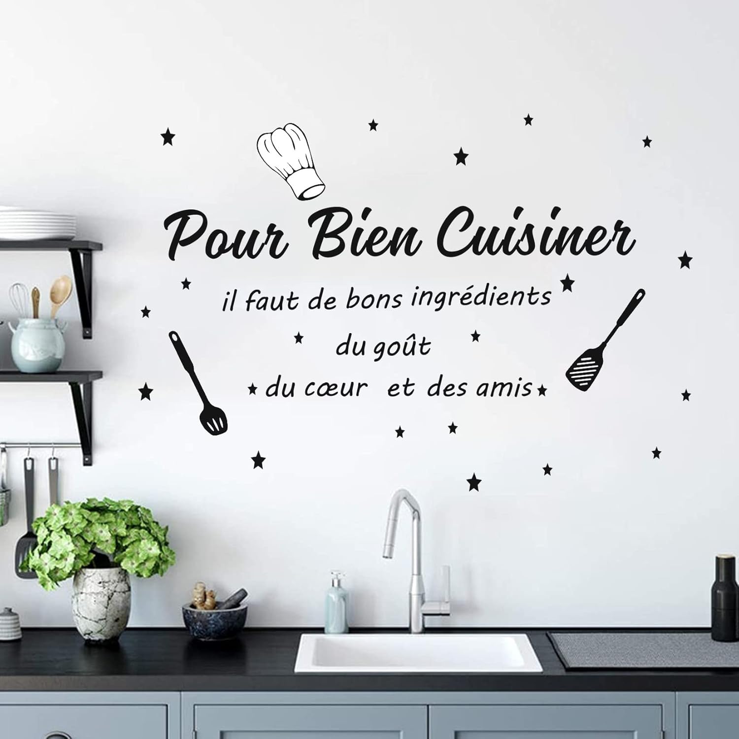 Наклейка на стену с цитатой о  – обзор и цена Commercial Kitchen Wall